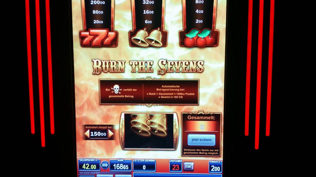 Burn the Sevens auf 2 Euro Bally Wulff Merkur Magie Spielhalle
