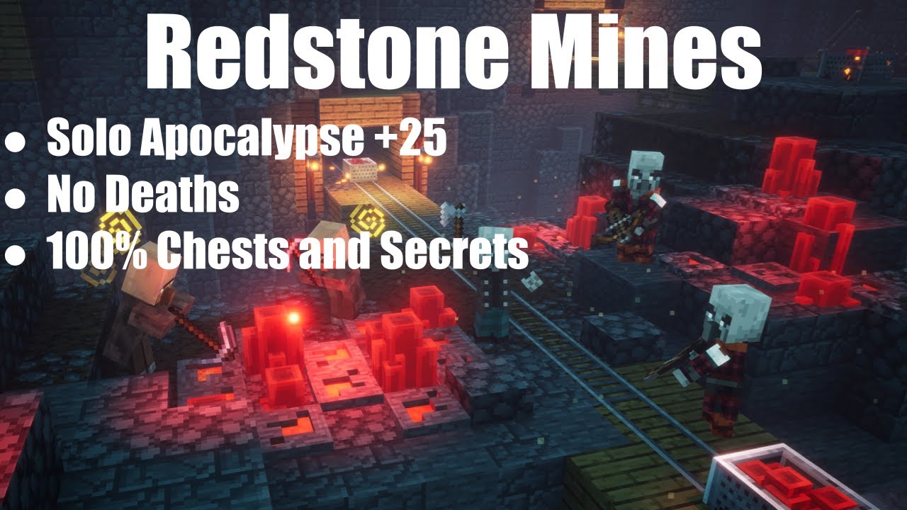 Minecraft Dungeons - Redstone Mines (Solo Apocalypse +25, No Deaths)