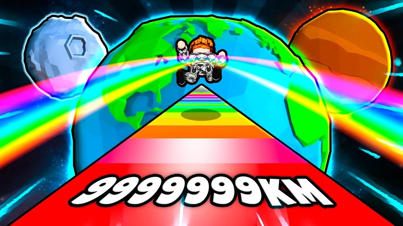 ATE ONDE CONSEGUIMOS VOAR NO ESPAÇO DO ROBLOX? PEGUEI O TOP 1 DOS MENINOS *250M DE SPEED* (Fly Race)