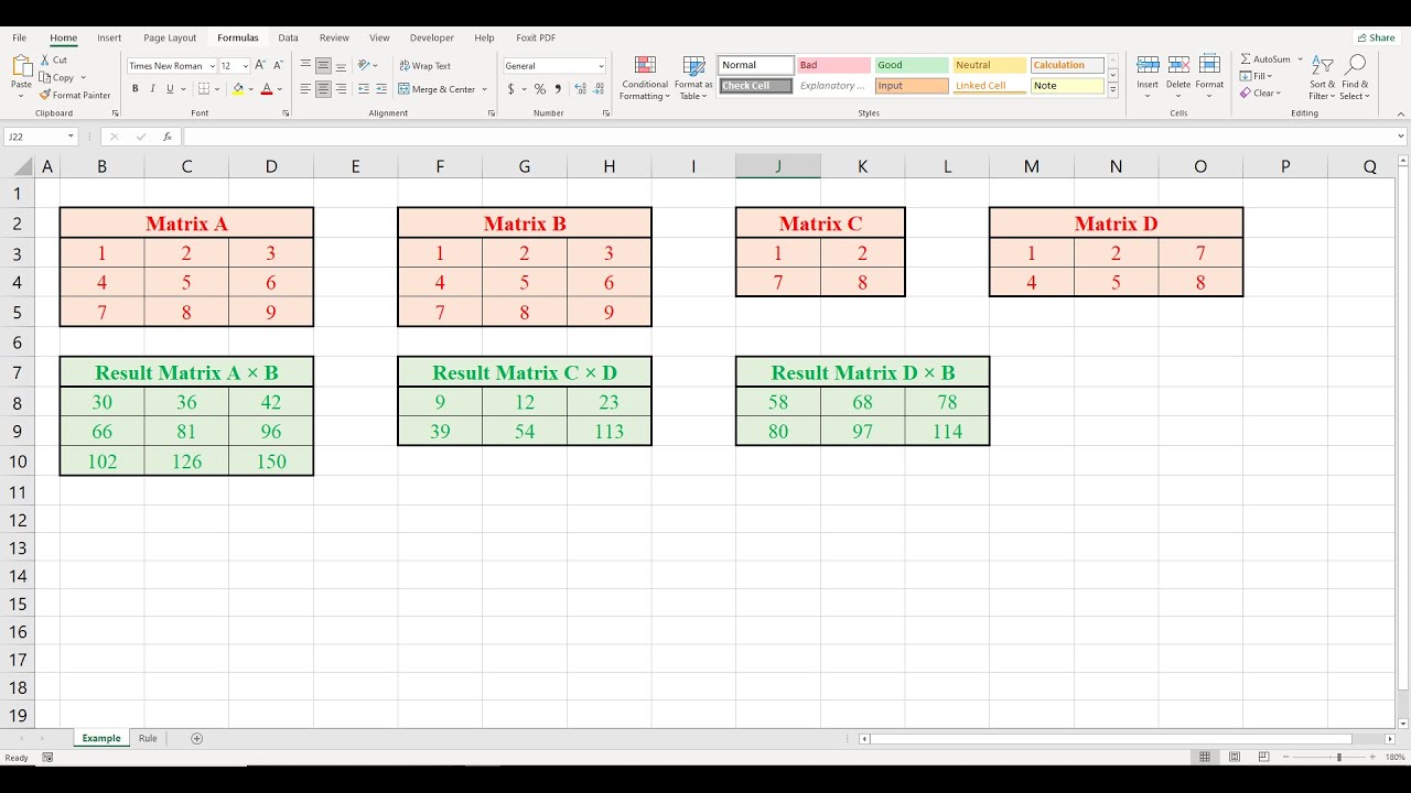 Matrix Multiplication in Excel | Multiply Two Matrices in Excel