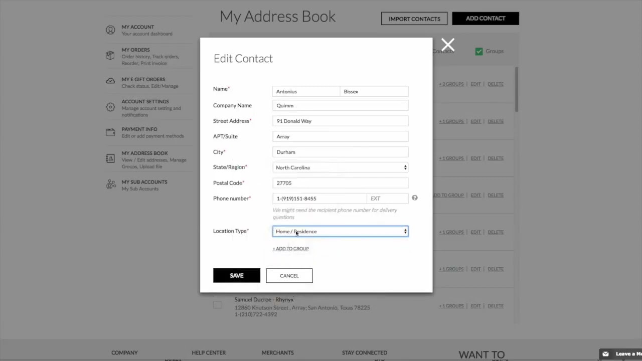 How to use the address book