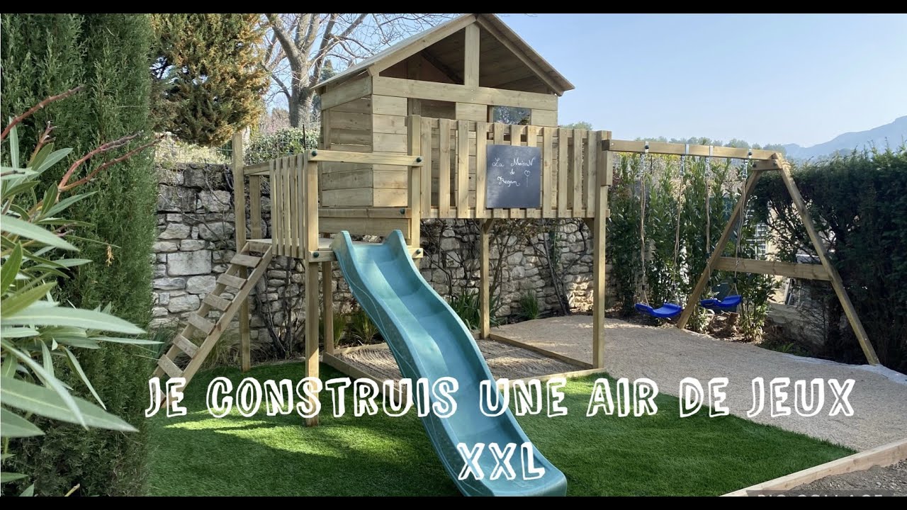 Je construis une aire de jeux pour enfant 🏡🏡(cabane de jardin )
