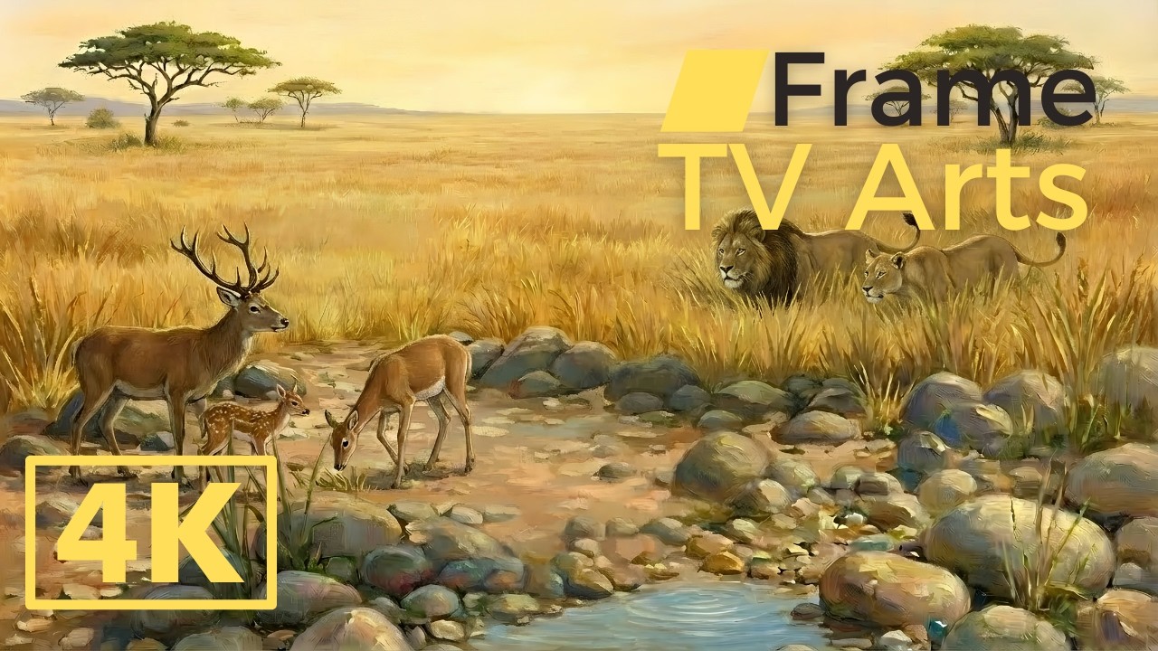 Frame TV Art 4K - Nature Africa Wildlife Painting &ndash; 1 Hour