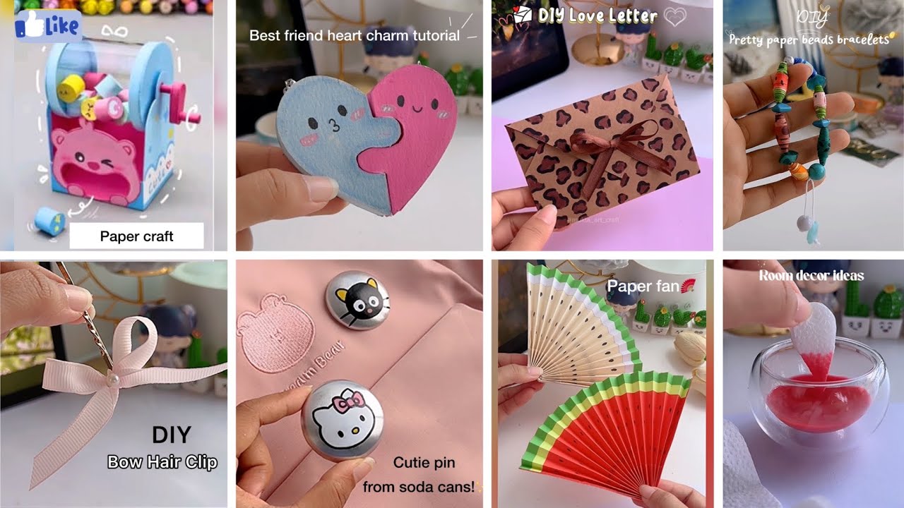 12 Easy paper craft when you’re bored | how to make | paper craft | School supplies | miniature