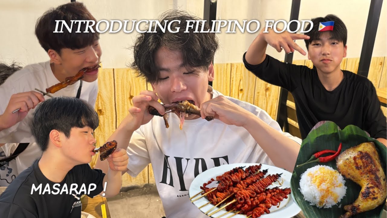 Korean Boys React to Inasal and Ihaw-Ihaw 🇵🇭*GRABE YUNG ENERGY*