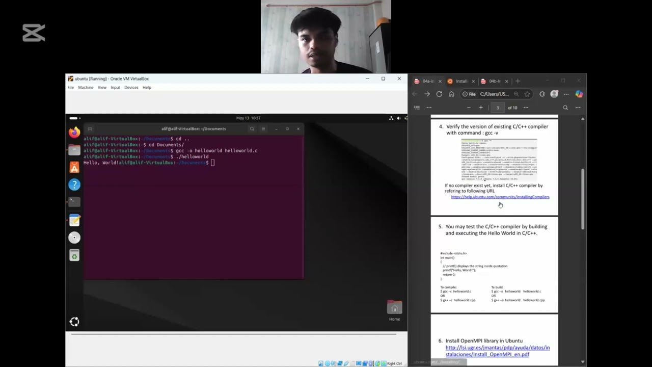 Installation and Testing C/C++ Compiler and OpenMPI Library on Ubuntu Linux Environment
