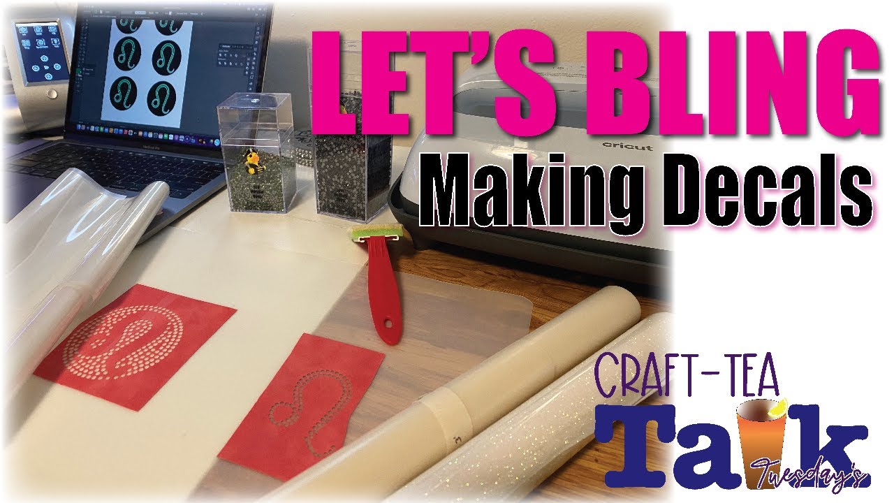 Craft-Tea Talk |  Rhinestone Decals with Bling & HTV Anything | Hotfix Rhinestones | Sublimation