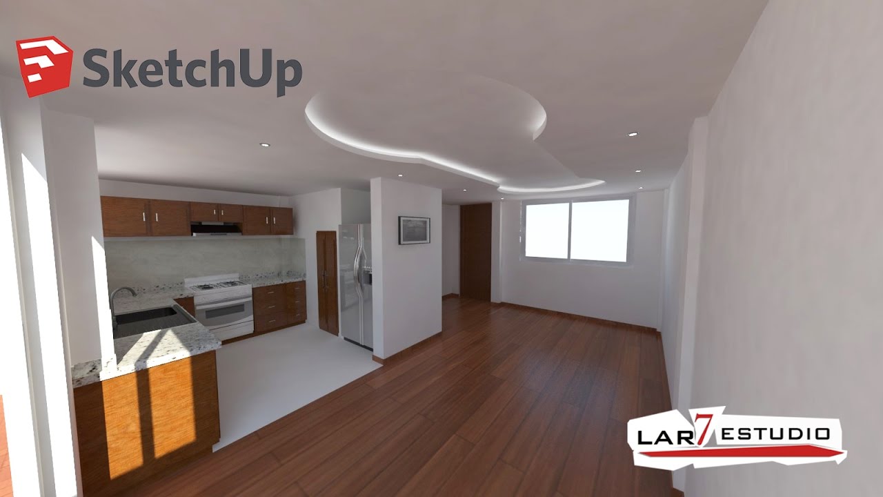 TUTORIAL HACER TECHOS GYPSUM, DECORACIONES, LUCES LED SKETCHUP