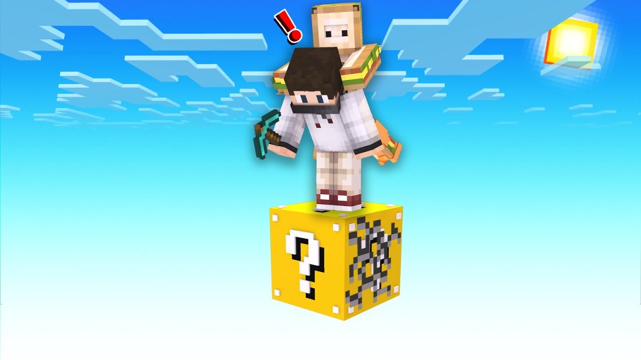 minecraft TEK BLOK ama LUCKY BLOCK
