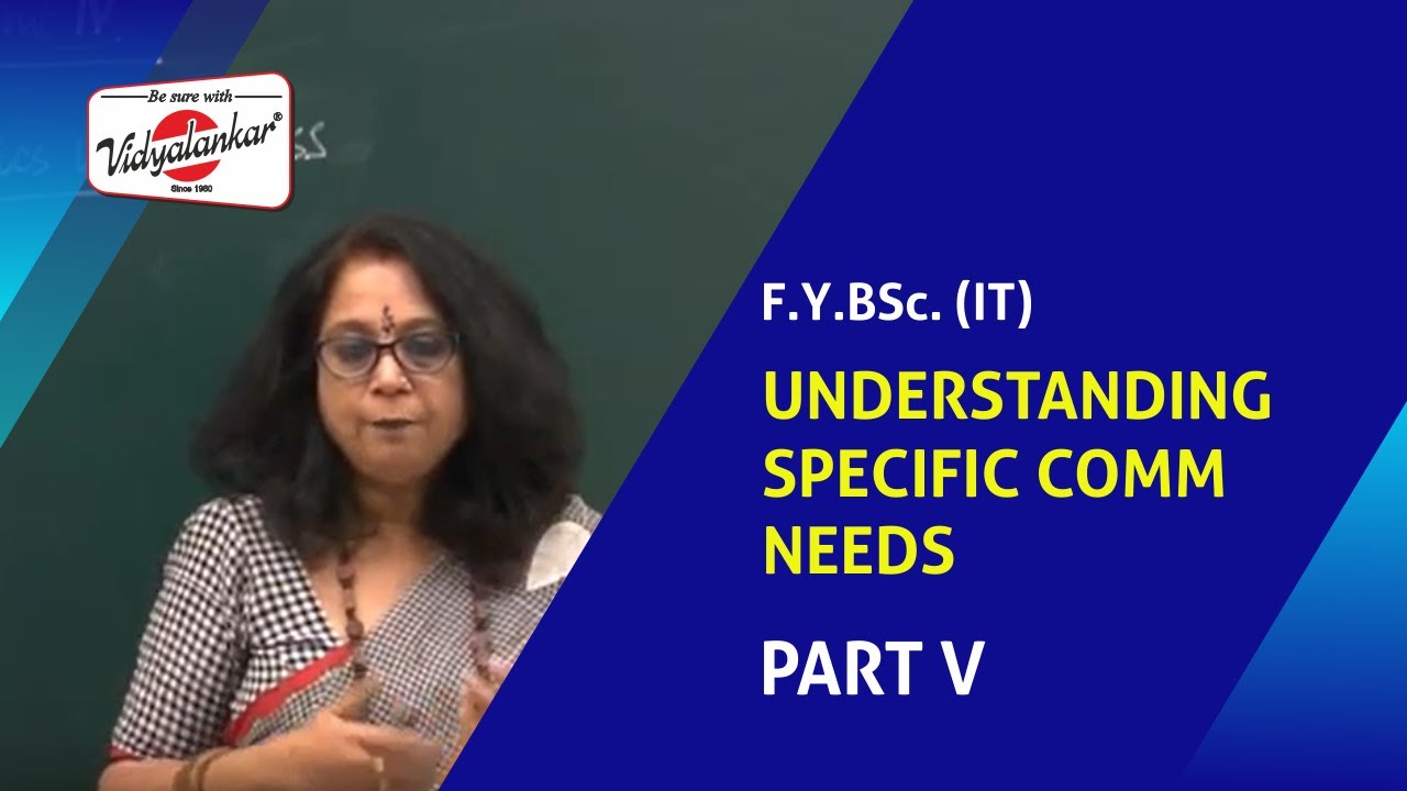 Understanding Specific Communication Needs Part 5