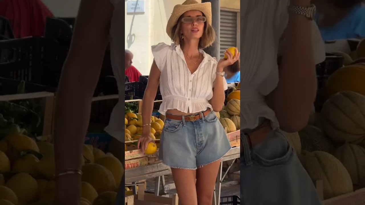 The Italian Summer Recipe: A Romantic Blouse, Denim Shorts & a Stroll Through the Market #ootd