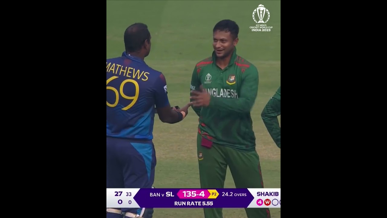 Angelo Mathews is out without facing a ball! 👀#CWC23 #BANvSL #Cricket #CricketReels