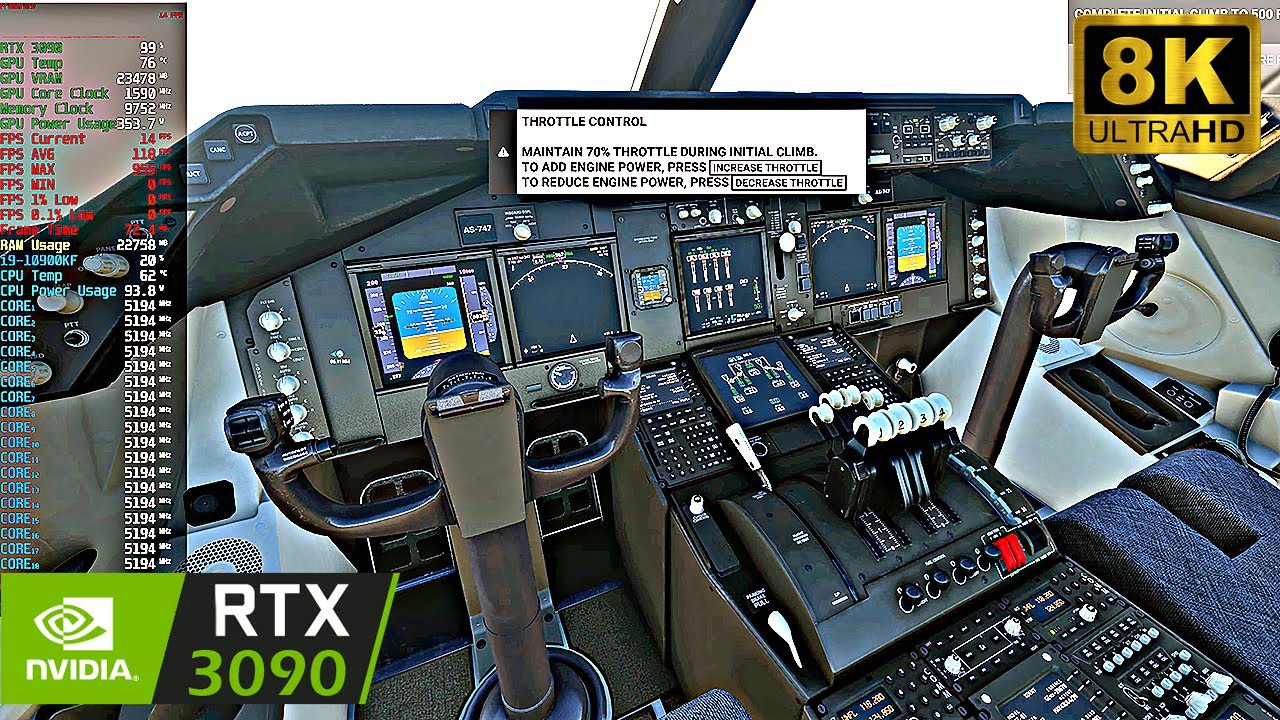 MICROSOFT FLIGHT SIMULATOR - RTX 3090 Benchmark  | 8K UHD Max Settings, DLSS On / I9-10900KF 5.2GHz