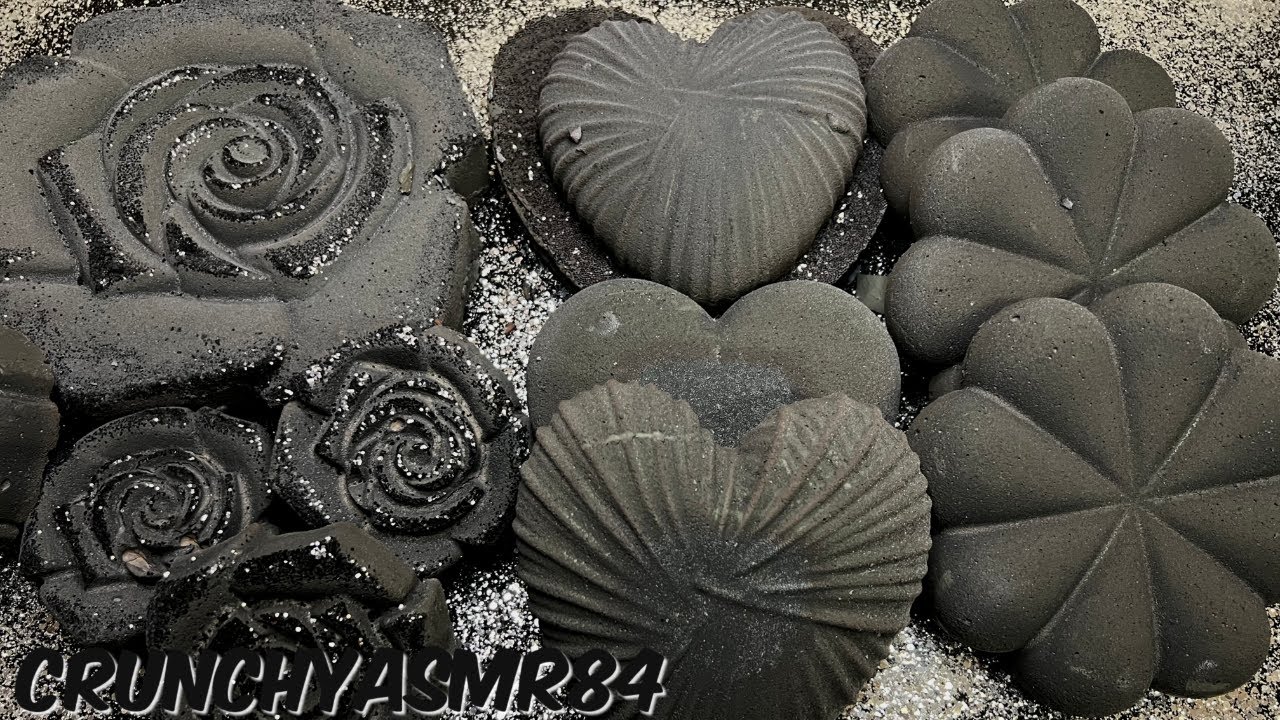 Charcoal Black Hearts & Roses | Oddly Satisfying | ASMR | Sleep Aid