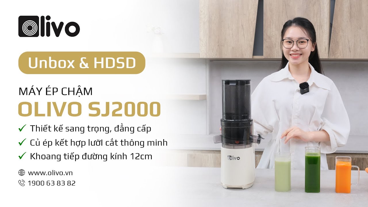 Unbox & Hướng Dẫn Sử Dụng Máy Ép Chậm OLIVO SJ2000