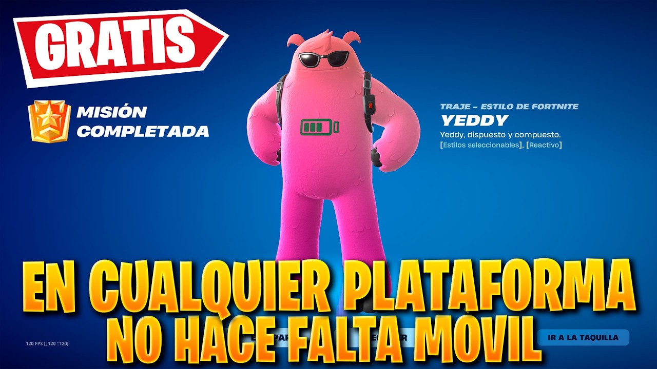 COMO CONSEGUIR GRATIS SKIN YEDDY SIN USAR TELEFONO EN CUALQUIER PLATAFORMA FORTNITE