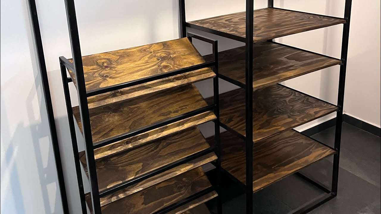 Como hacer una zapatera de metal y madera 👨‍🏭👞