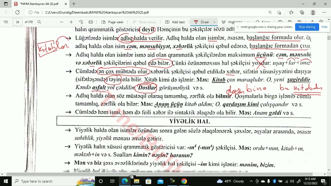 İsmin hallari.Canlı dərsdən.Müəllim: Elnur Mehdili.051+785+15+25