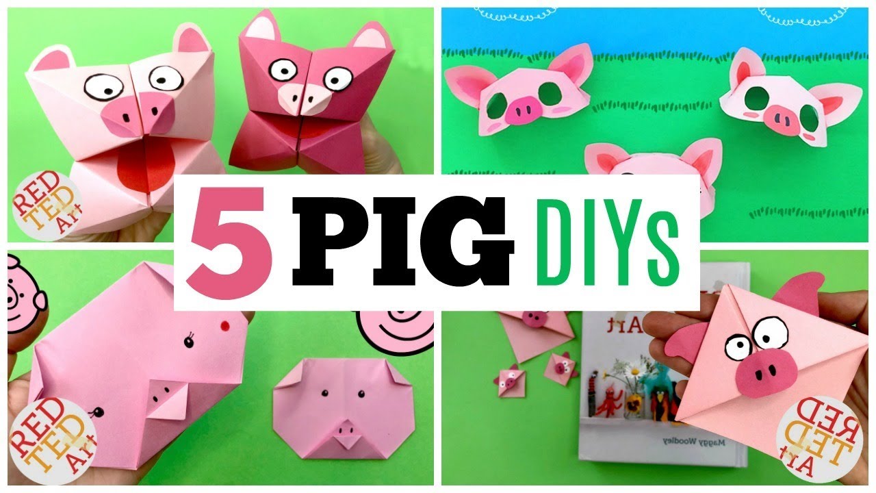 5 Paper Pig Crafts for Kids - Seriously cute DIY Pigs made from Paper