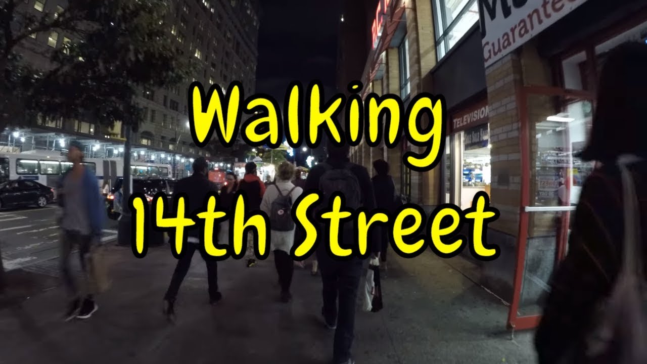 ⁴ᴷ Walking Tour of 14th Street, NYC in its entirety from West Side Highway to the East Village