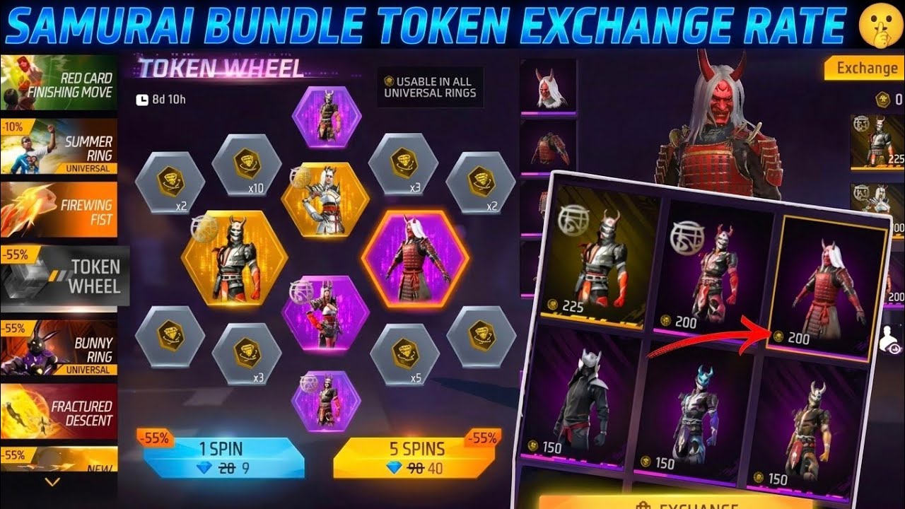 Zombie samurai bundle return date | Samurai bundle token exchange rate | Free Fire upcoming event