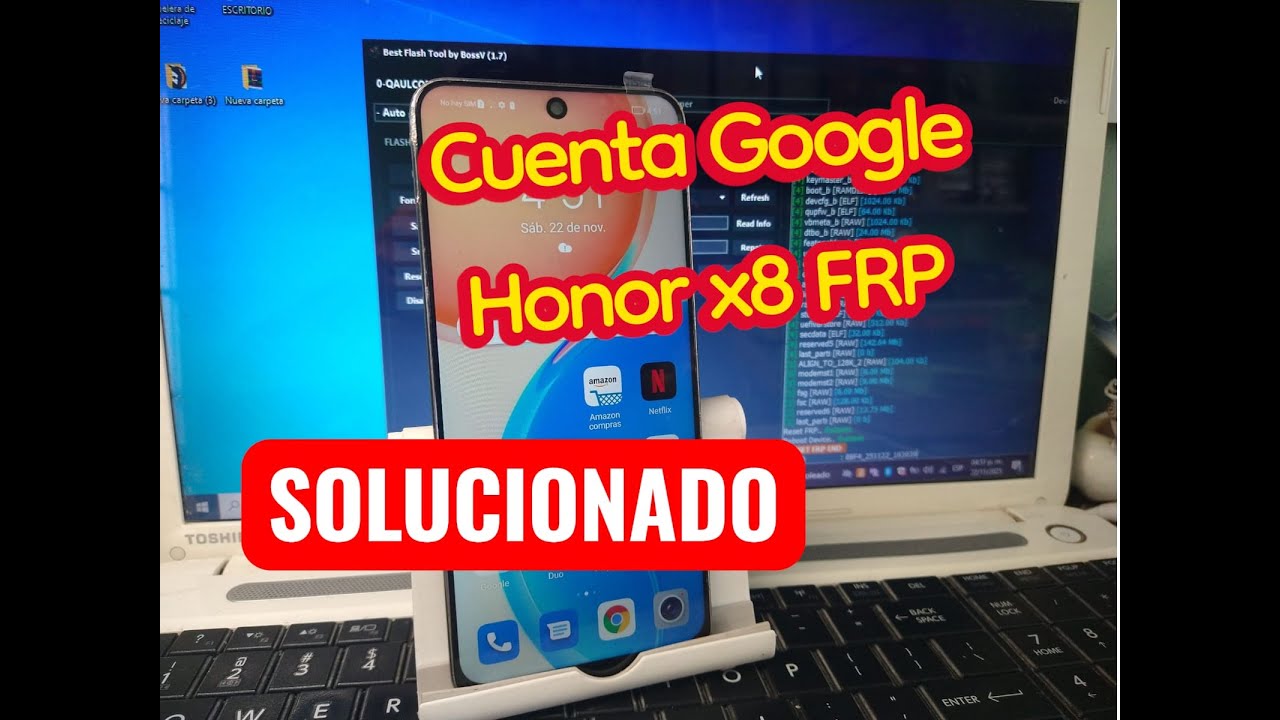 Quitar Cuenta google HONOR X8 metodo facil CON PC frp