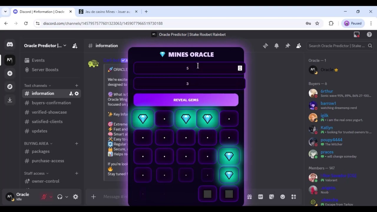 Stake.com Mines Predictor 1000% accurately working SHOWCASE and PROOFS availaible | ORACLEWINS