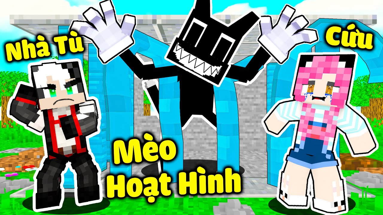 MỀU THỬ THÁCH 24H VƯỢT NGỤC NHÀ TÙ CARTOON CAT TRONG MINECRAFT*REDHOOD TRỐN KHỎI THẾ GIỚI HOẠT HÌNH