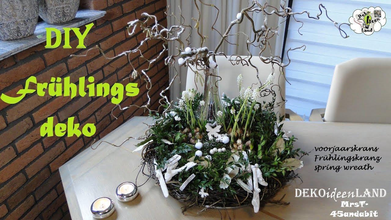 DIY Frühlingsdeko für den Tisch I Frühlingskranz I voorjaarskrans I Spring wreath DekoideenLand