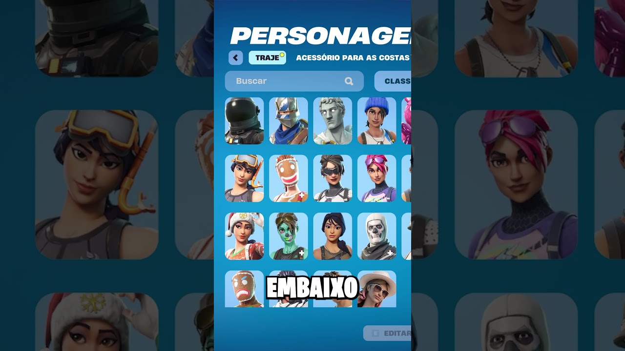 QUAL &eacute; sua Skin MENOS usada?