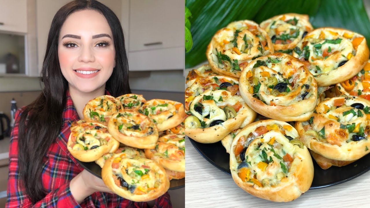 💓Pizza Rolls| لفائف البيتزا أو بيتزا رولي بشكل لم ترونه من قبل من أطيب وأسهل انواع المعجنات💓