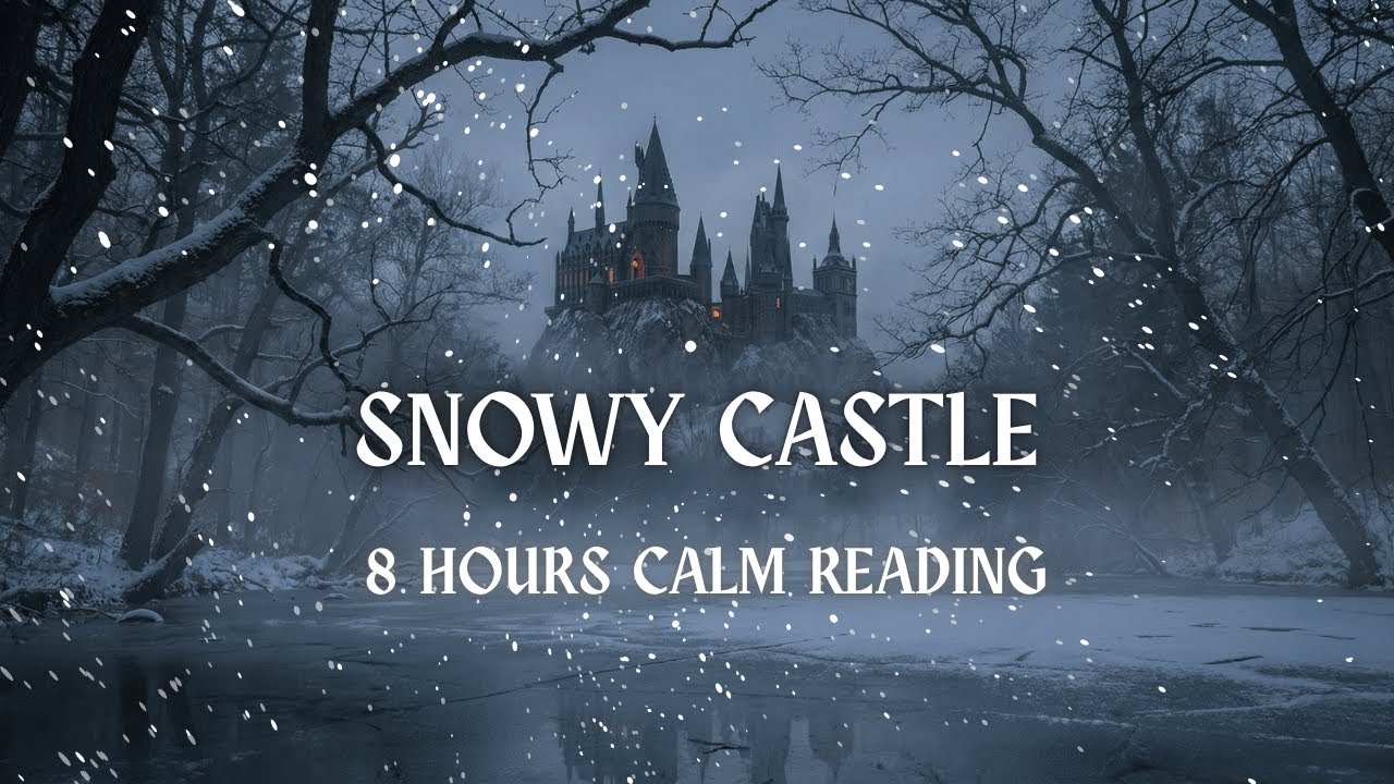 Quiet Reading Near a Snowy Castle — 8 Hours Dark Academia Piano for Focus