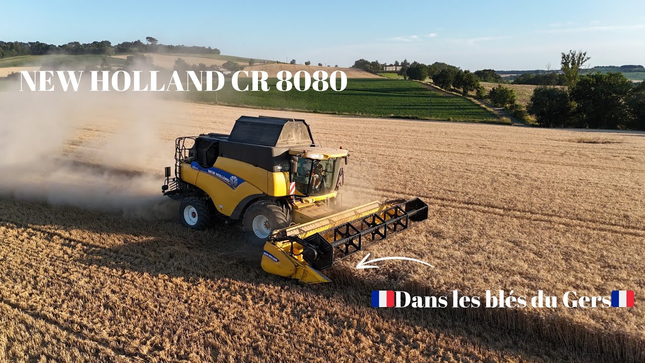 🇨🇵Moissons de blé dans le Gers avec une New Holland CR 8080🇨🇵