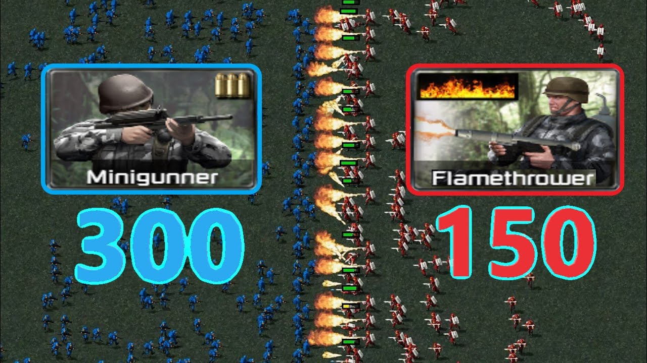 Minigunners vs Flamethrowers - Same Cost - Tiberian Dawn Remastered