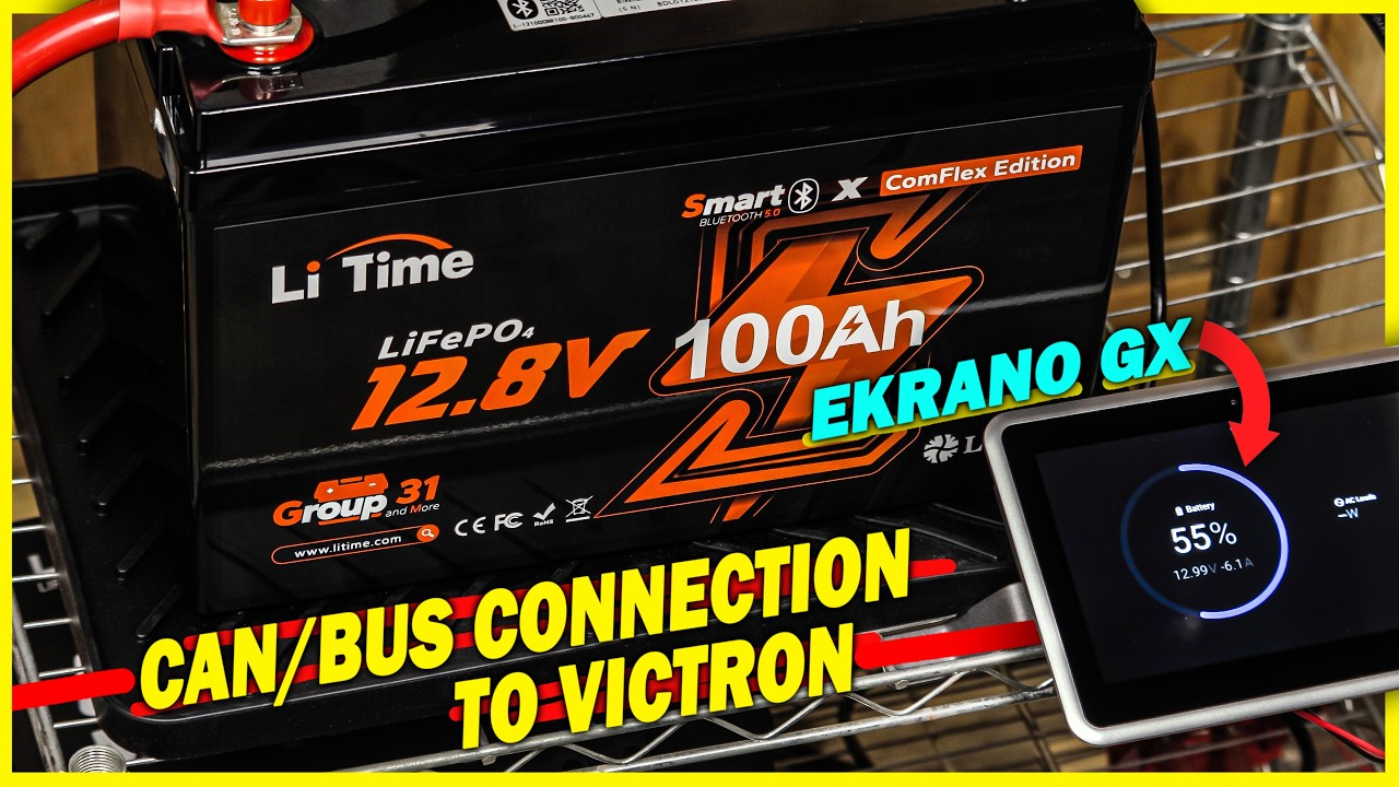 Как использовать Victron Ekrano GX с оборудованием сторонних производителей. Аккумулятор LiTime 1...