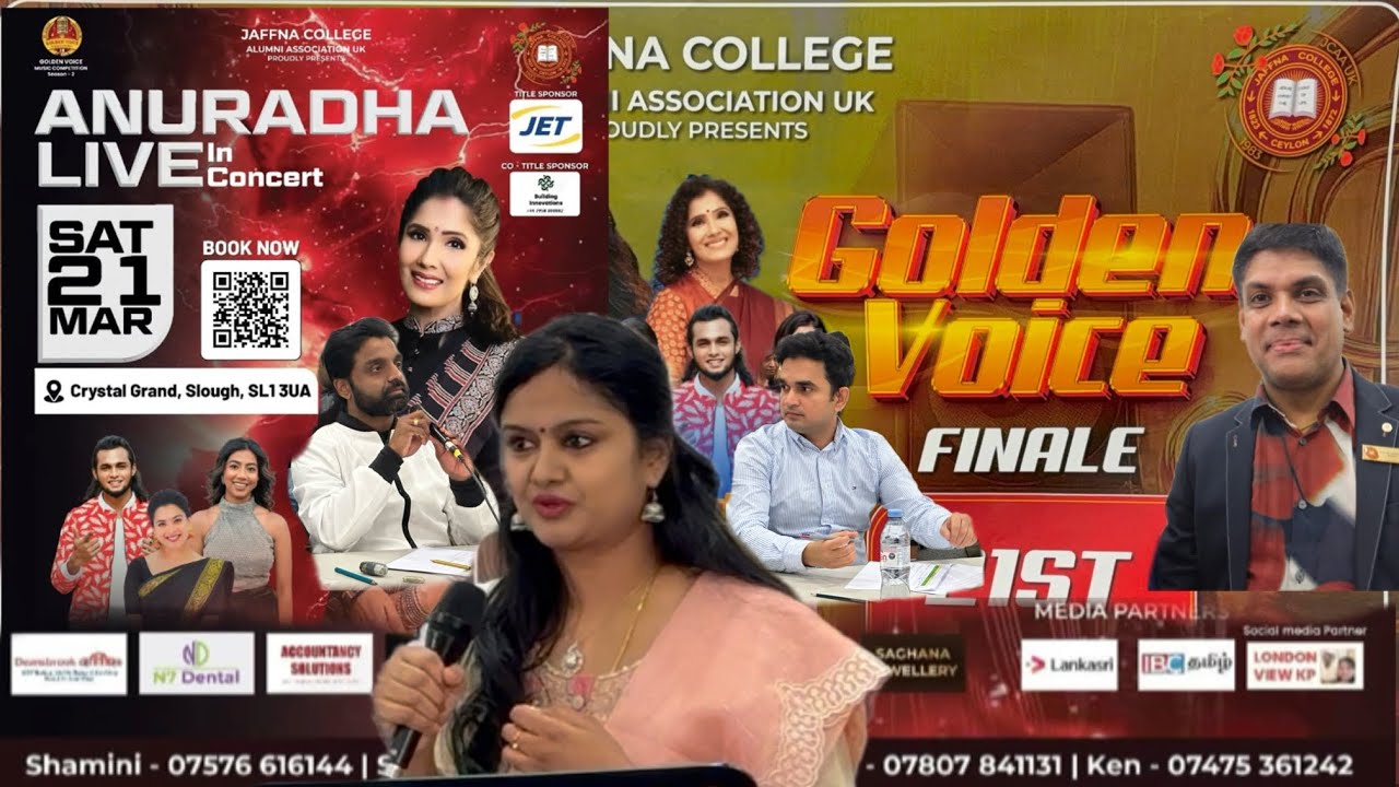 Golden Voice Season 2 Audition highlights Anuratha Sriram Live in London 21st March Jaffna College🇬🇧