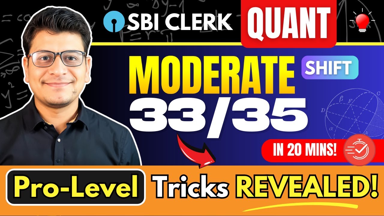 SBI Clerk Quant | Moderate Shift फोड़ना सीखो 👊 | 33/35 by Tarun Sir | Live Mock Test 🔴 | Smartkeeda