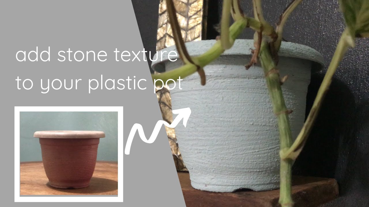 DIY | Plastic Pot to Faux Stone Pot