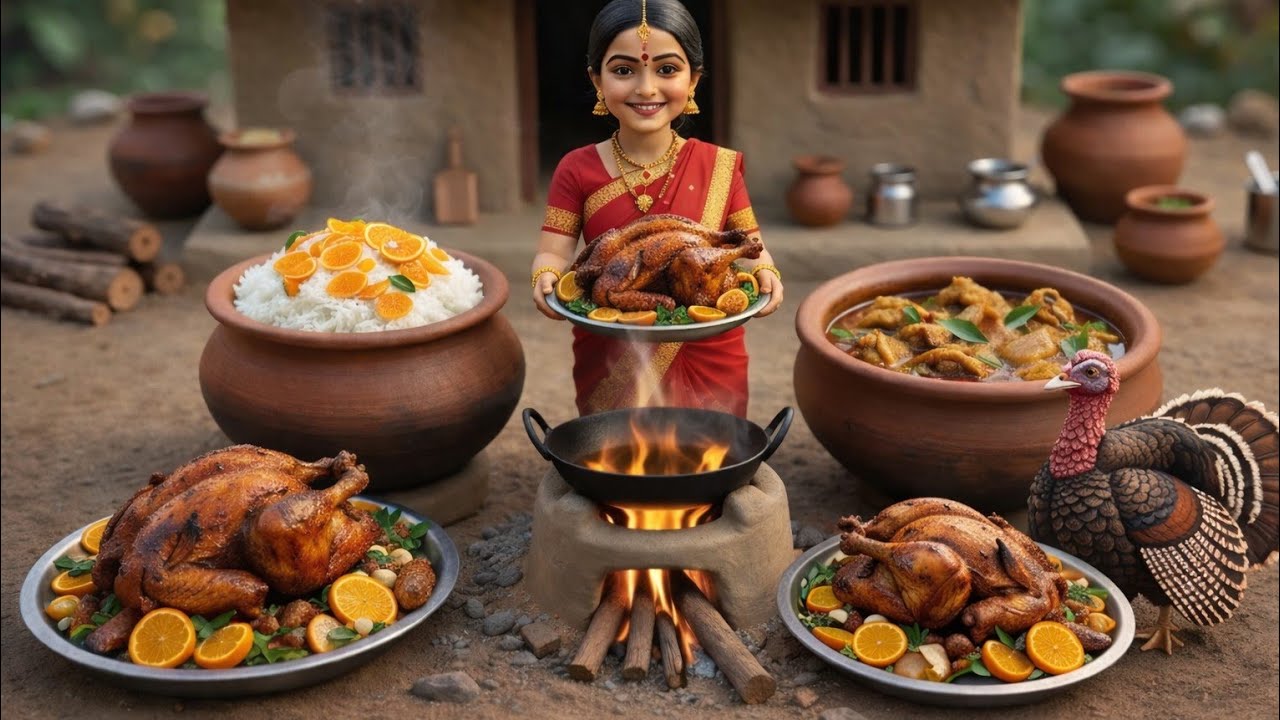 Village Style Turkey Feast 🍗🔥 | Traditional Desi Cooking in Clay Pot
