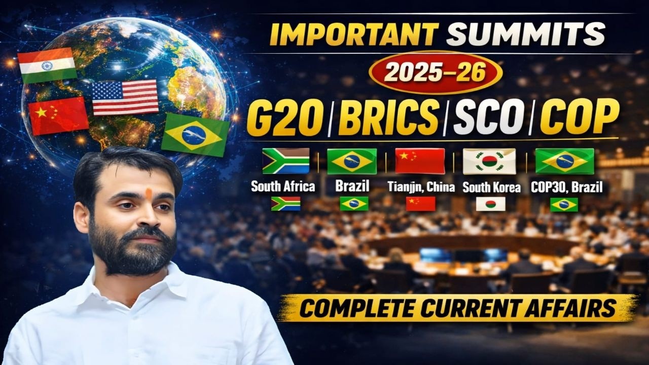 👉 Important Summits 2025-2026 | सभी महत्वपूर्ण शिखर सम्मेलन | lekhpal/UPHG/UPPOLICE/SSC/RLYExam 2026