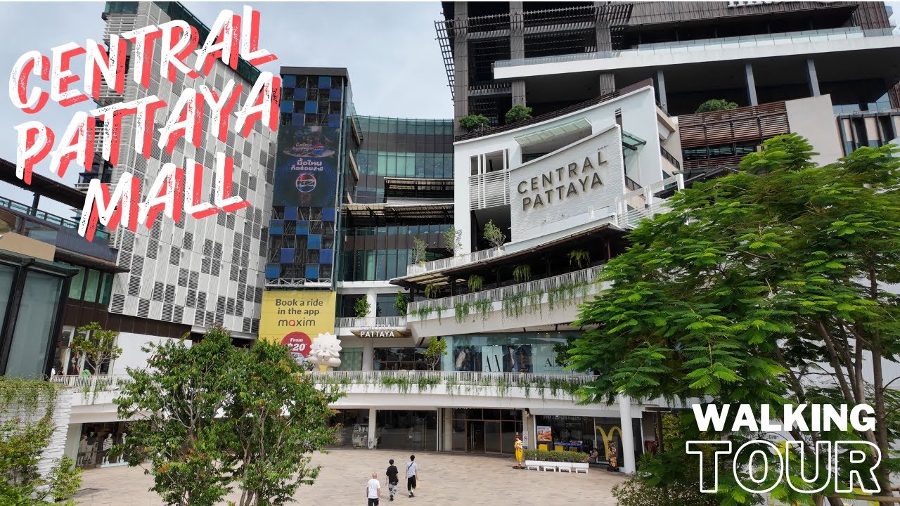 [4K] CentralFestival Mall Walk Pattaya Thailand Day Walk Luxury 6 Level Shopping Mall on a Beach