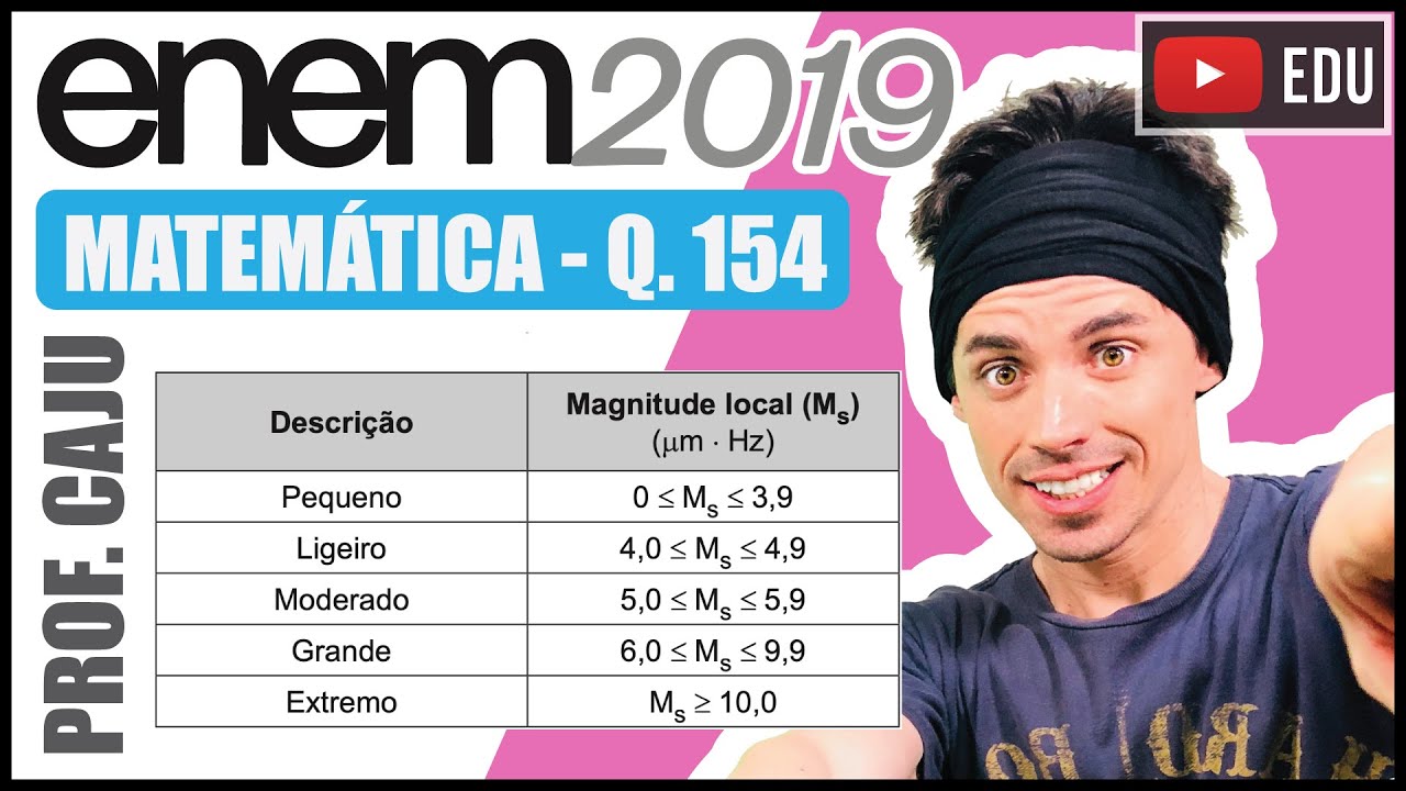 [ENEM 2019] 154 📘 ЛОГАРИФМ - Чарльз Рихтер и Бено Гутенберг разработали шкалу Рихтера, которая