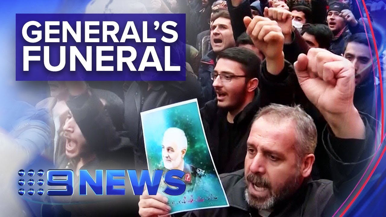 Thousands of Iraqis flock to Qassem Soleimani&rsquo;s funeral | Nine News Australia