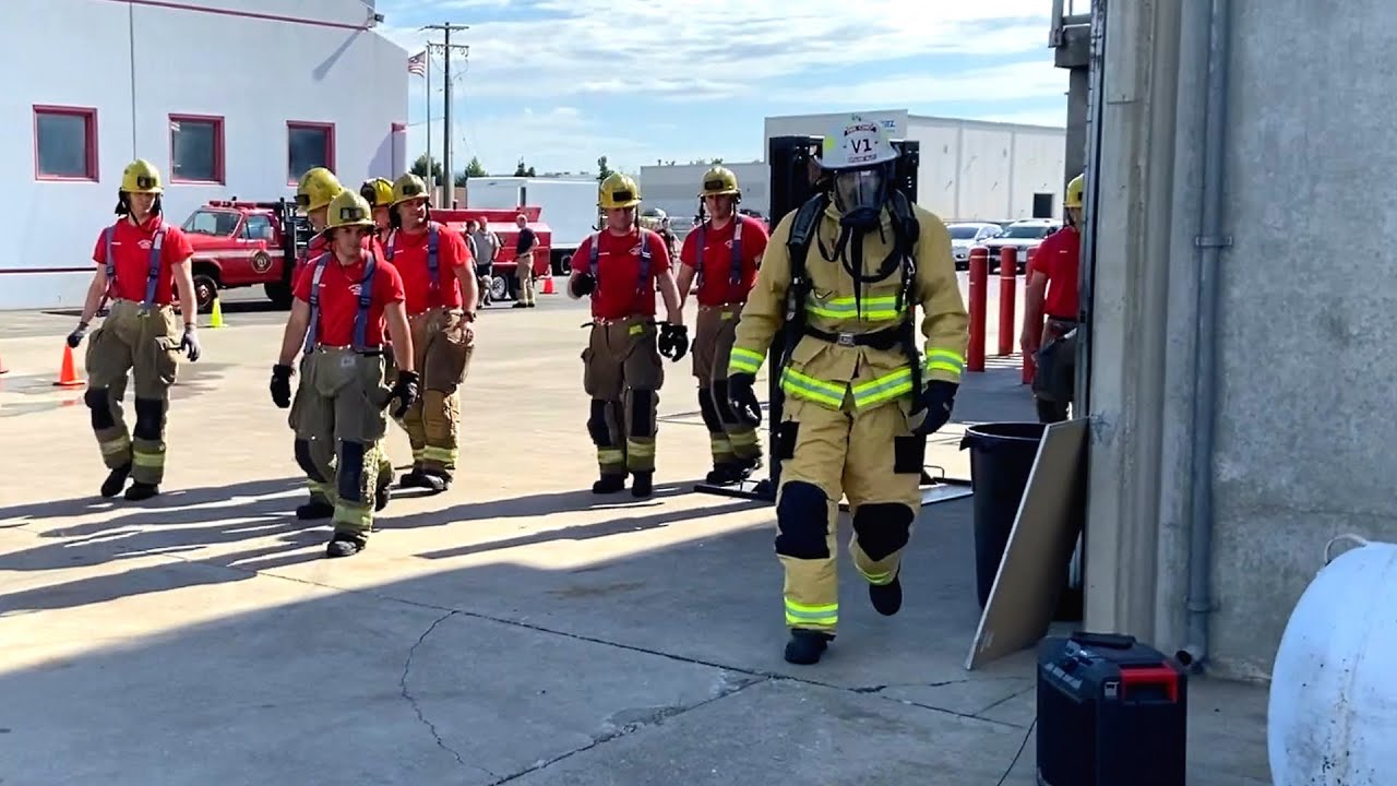 SVFD Fire Chief Soto does the Combat Challenge.