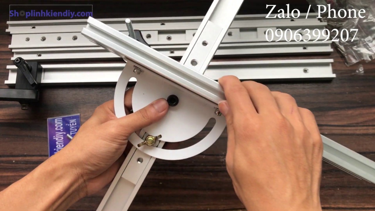 cữ cắt góc , thanh ray u nhôm , thước cắt góc , phụ kiện chế bàn cưa trượt - Zalo : 0906399207