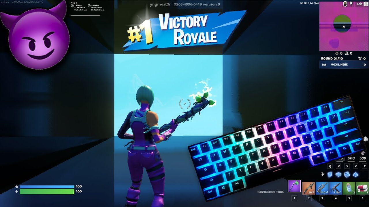 [1 HOUR] Fortnite Chill ZoneWars ASMR 😈 Keyboard & Mouse Sounds Smooth 240FPS Gameplay