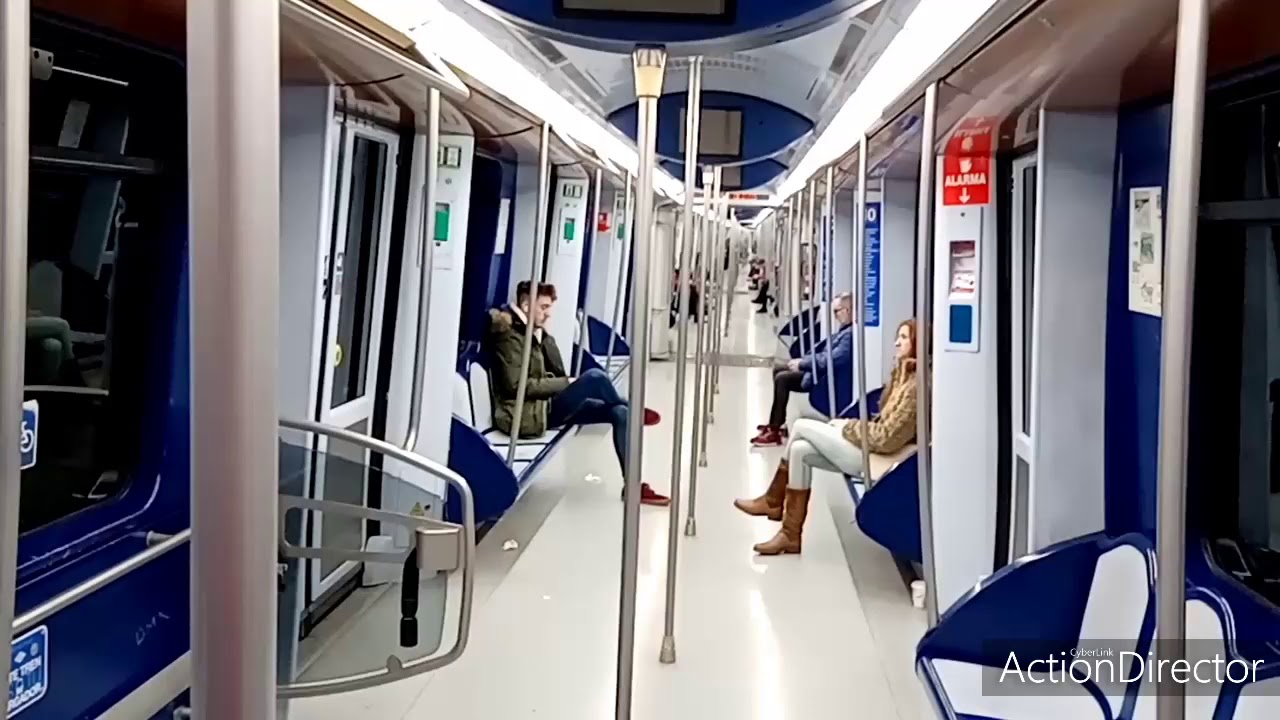 Metro de Madrid:tramo Joaquín vilumbrales-cuatro vientos en la unidad 7139-7144