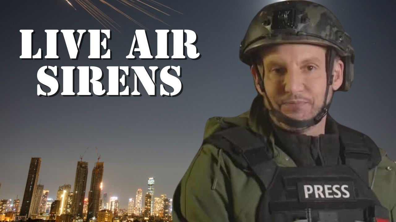 Air raid sirens interrupt live report in Tel Aviv as missiles intercepted over Israel