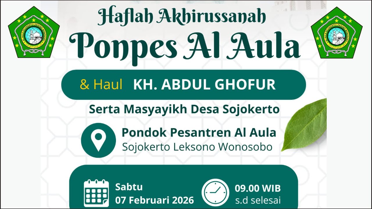 🛑LIVE HAFLAH AKHIRUSSANAH PON PES AL AULA & HAUL KH. ABDUL GHOFUR SERTA MASYAYIKH DESA SOJOKERTO