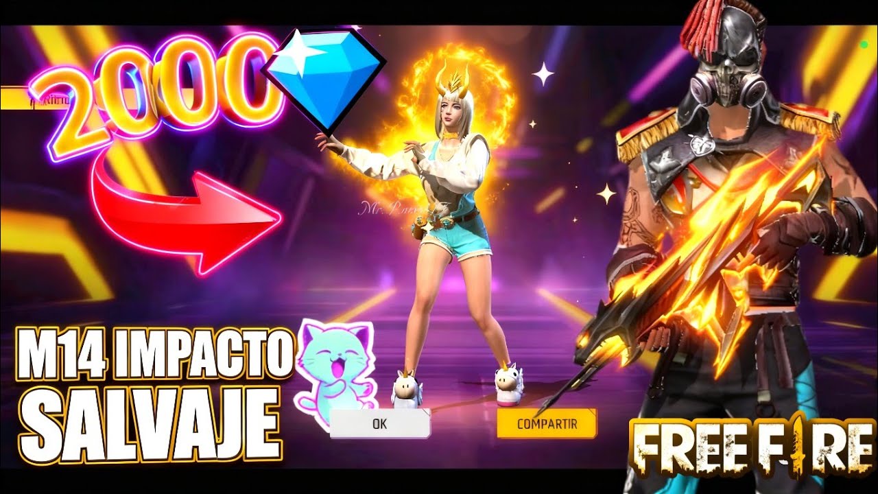😱 CON 2200💎 SACANDO LA M14 IMPACTO SALVAJE Y EL EMOTE RITMO PANTERA EN FREE FIRE 😱 #freefire 